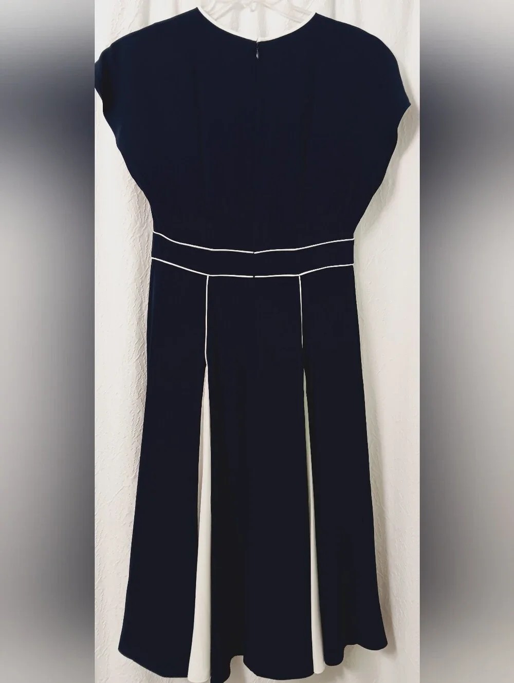 HOBBS Viola Navy And Ivory Dress Size 6 - Picture 8 of 15